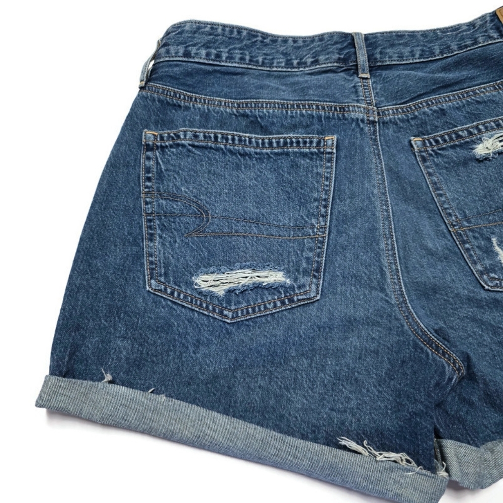 American Eagle Shorts Womens 4 Tomgirl Short Mid Rise Distressed Cuffed - Picture 5 of 10